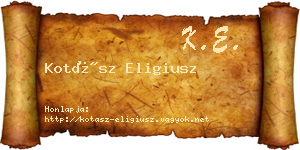 Kotász Eligiusz névjegykártya